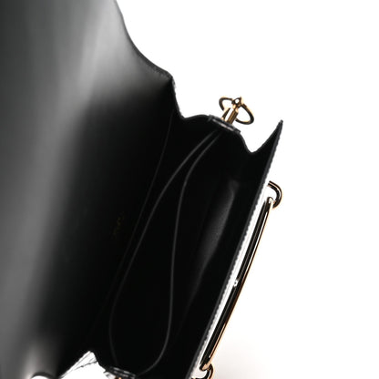 Shiny Alligator Mini Sac Roulis Black