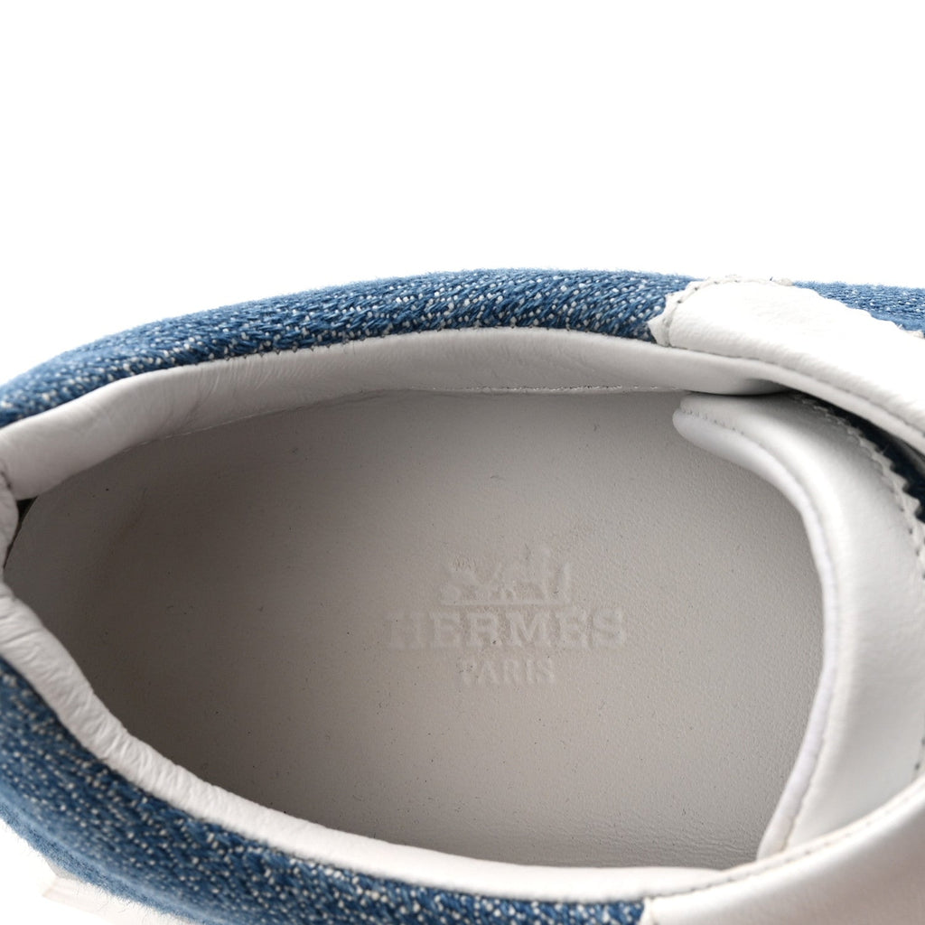 Denim Suede Goatskin Bouncing Sneakers 37 Bleu Clair White