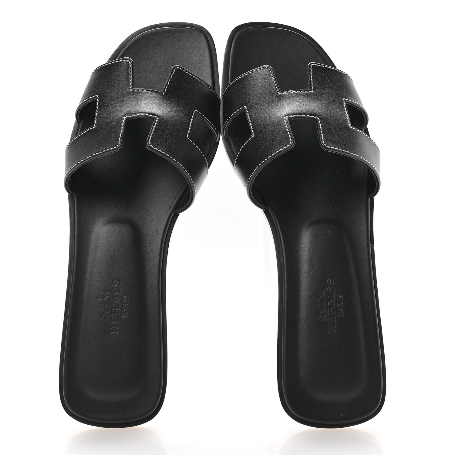 Box Calfskin Oran Sandals 36.5 Black