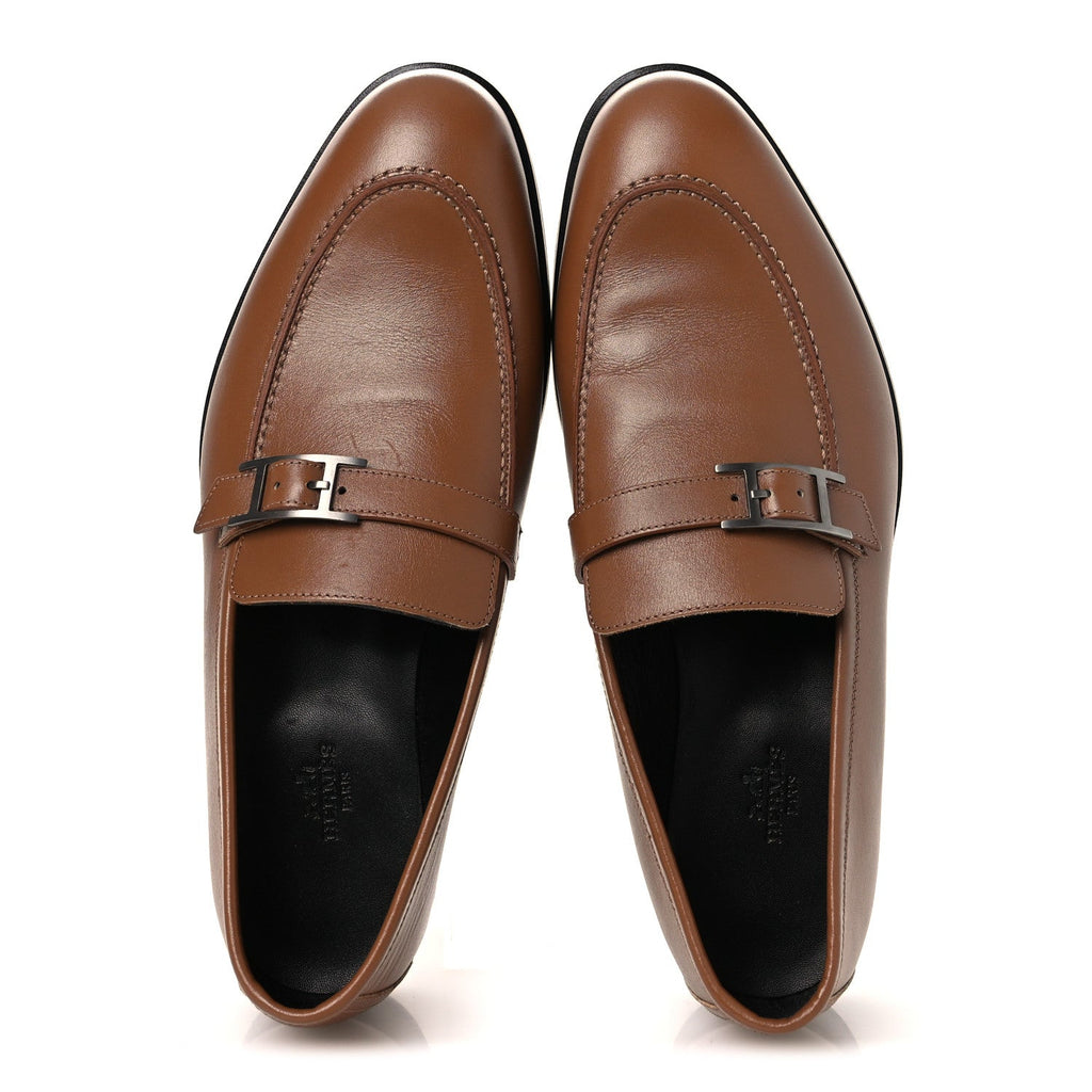 Calfskin Mens Monterey Loafers 41.5 Marron Teck