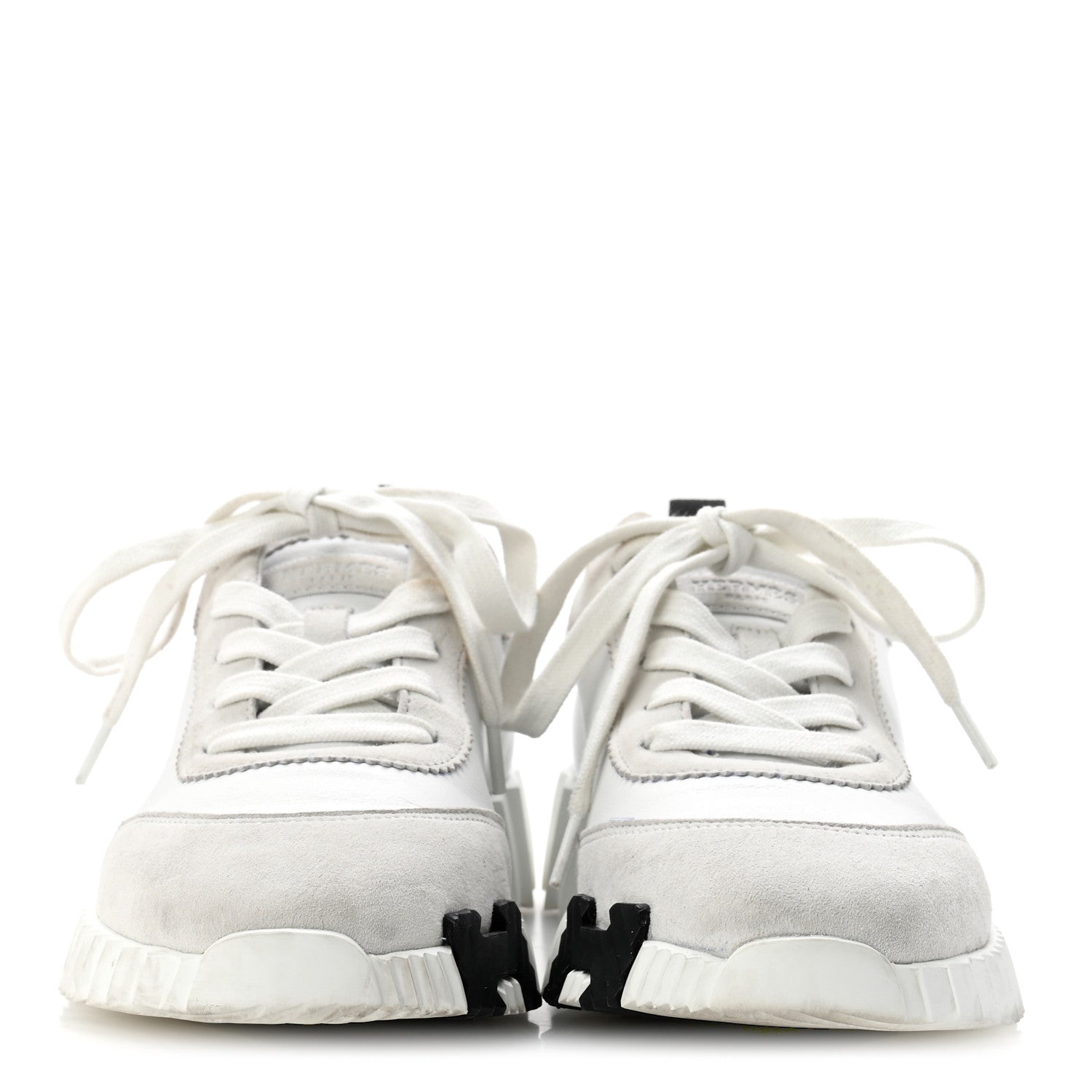 Calfskin Suede Goatskin Bouncing Sneakers 35.5 White Black