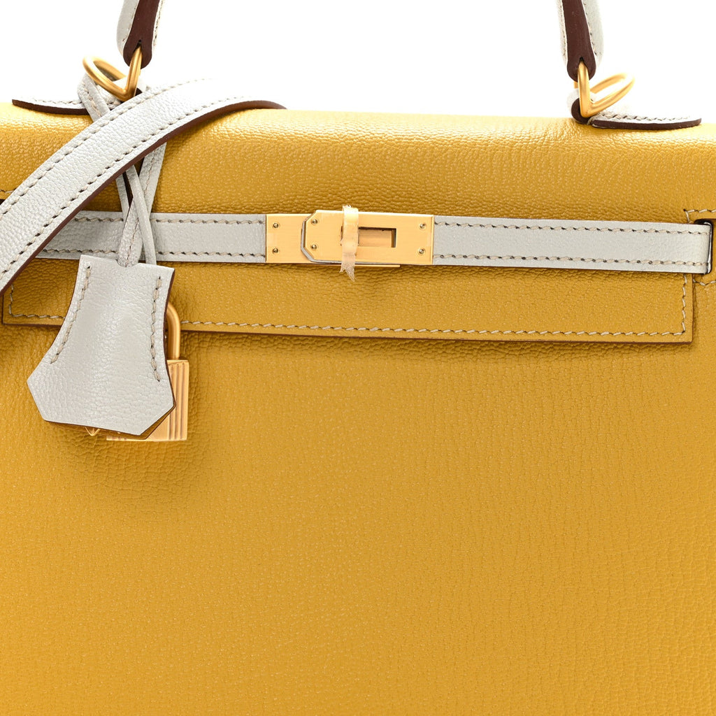 Chevre Mysore Horseshoe Kelly Sellier 25 Jaune Ambre Bleu Glacier