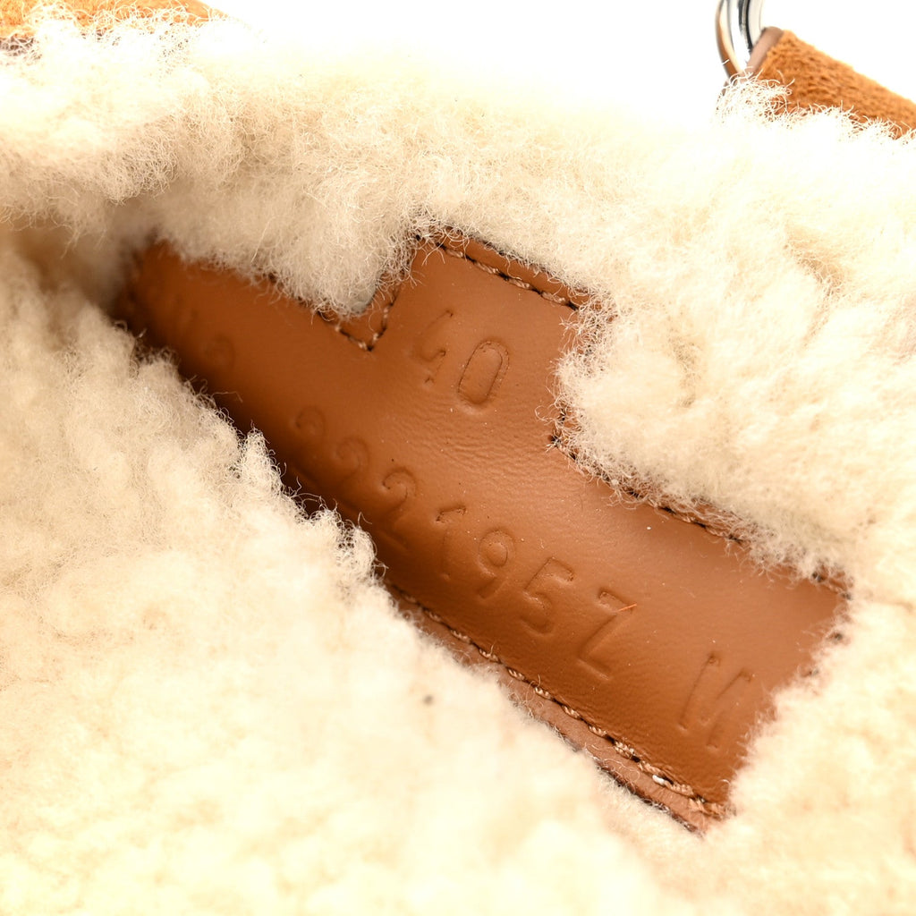 Suede Goatskin Woolskin Womens Chypre Sandals 40 Naturel Ecru