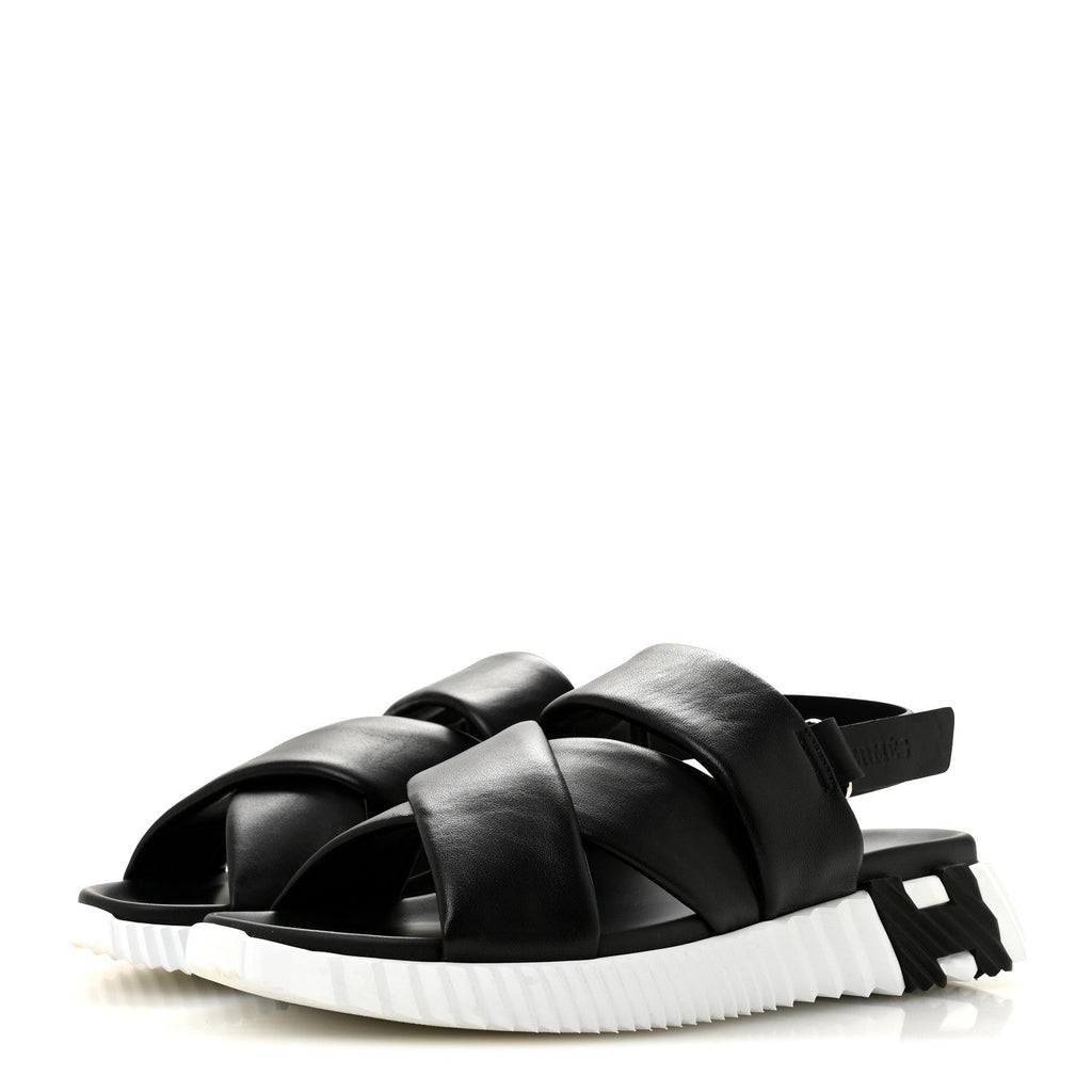 Calfskin Womens Electric Sandals 40 Black