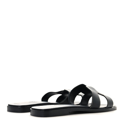 Box Calfskin Oran Sandals 37 Black