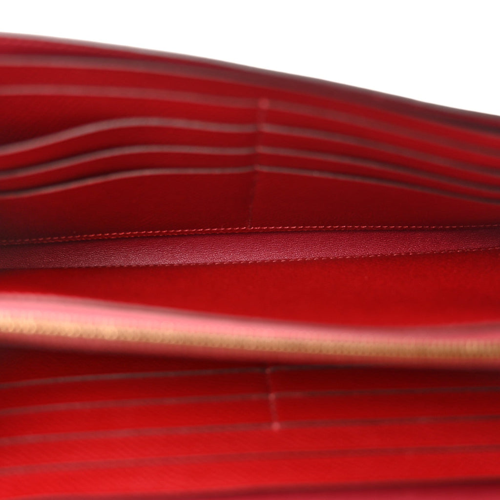 Epsom Enamel Constance Long Wallet Rouge Grenat