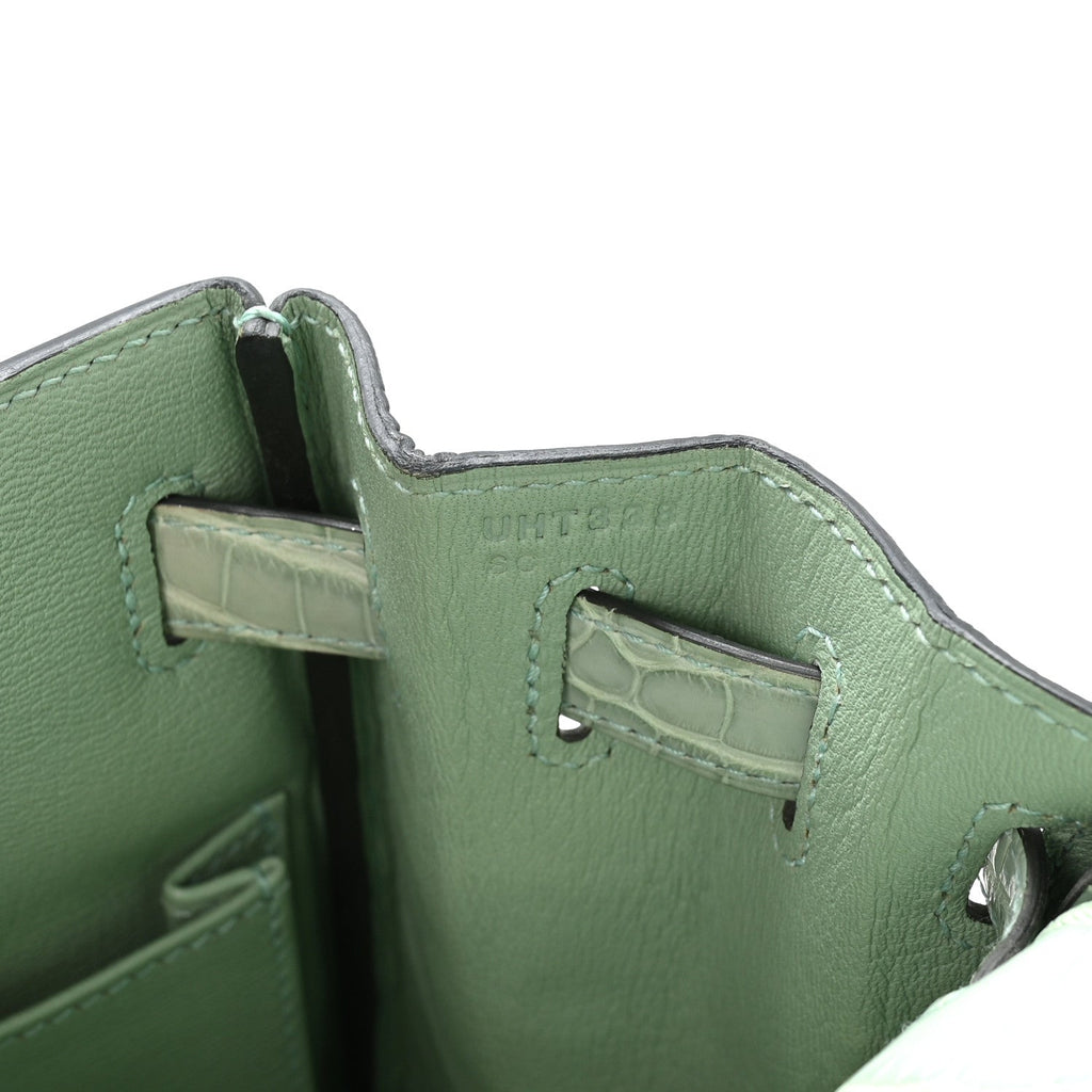 Matte Alligator Kelly Retourne 28 Vert D'eau