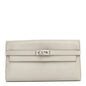 Box Guilloche Kelly Longue Wallet Gris Perle