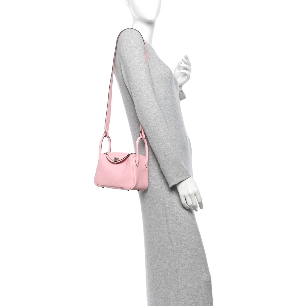 Taurillon Clemence Verso Mini Lindy 20 Rose Sakura Gris Perle