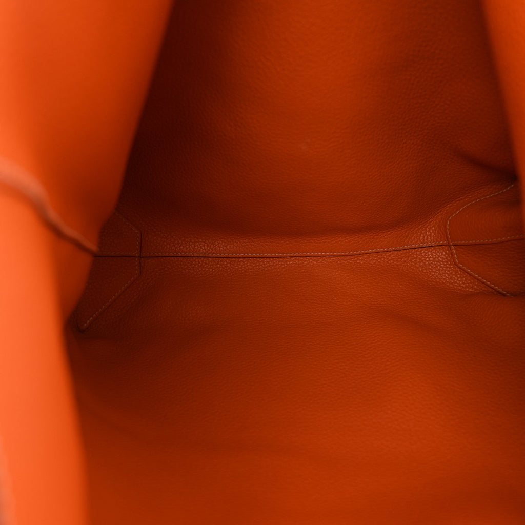 Taurillon Clemence Double Sens 45 Reversible Tote Orange Gold