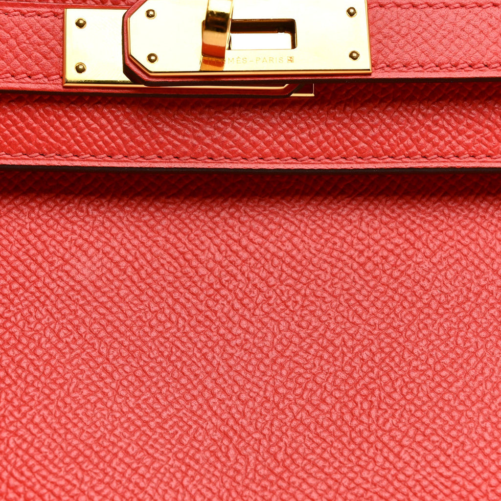 Epsom Kelly Cut Clutch Pochette Rose Jaipur