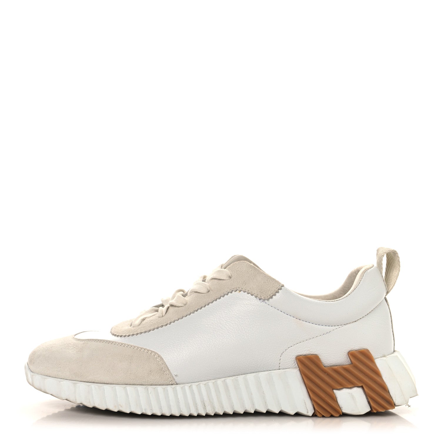 Calfskin Suede Goatskin Bouncing Sneakers 39 White