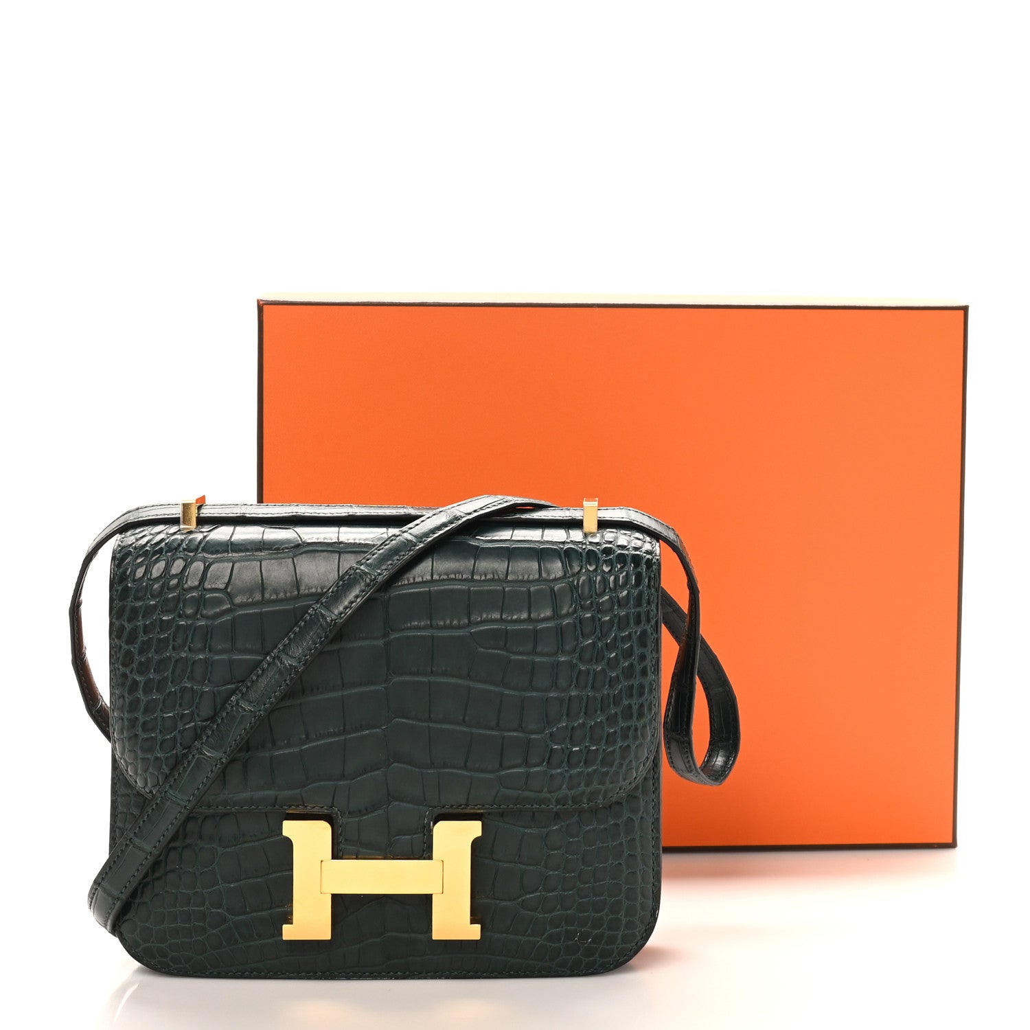 Matte Alligator Constance 18 Vert Cypress