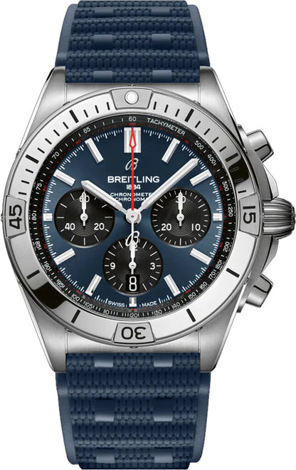Breitling Chronomat B01 42 Blue & Black Dial Steel Men's Watch AB0134101C1S1