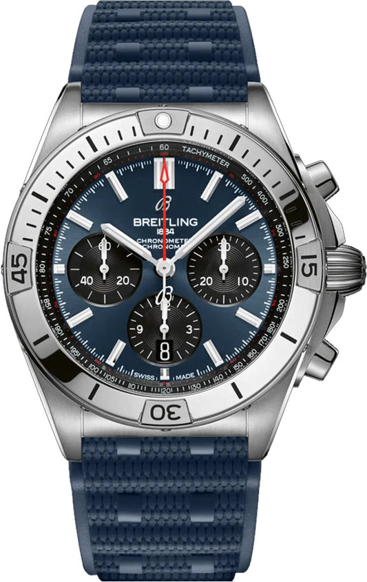 Breitling Chronomat B01 42 Blue & Black Dial Steel Men's Watch AB0134101C1S1