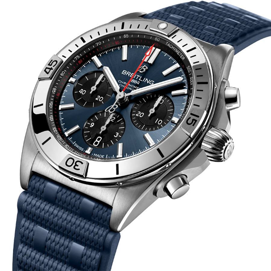 Breitling Chronomat B01 42 Blue & Black Dial Steel Men's Watch AB0134101C1S1