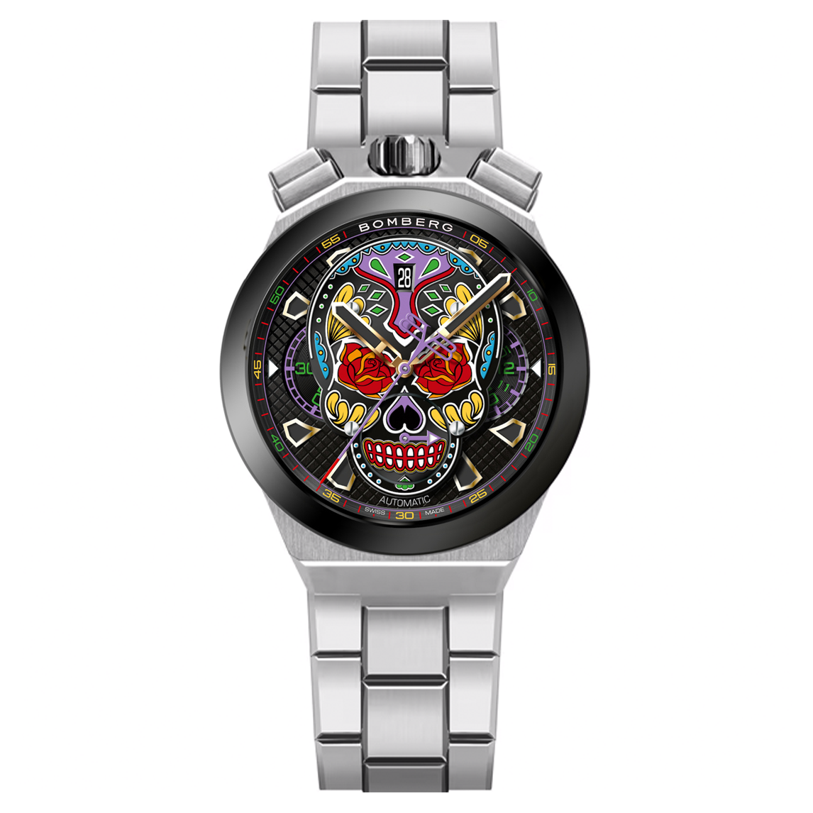 Bomberg Men's Automatic BOLT-68 Neo Calaveras Bracelet Watch