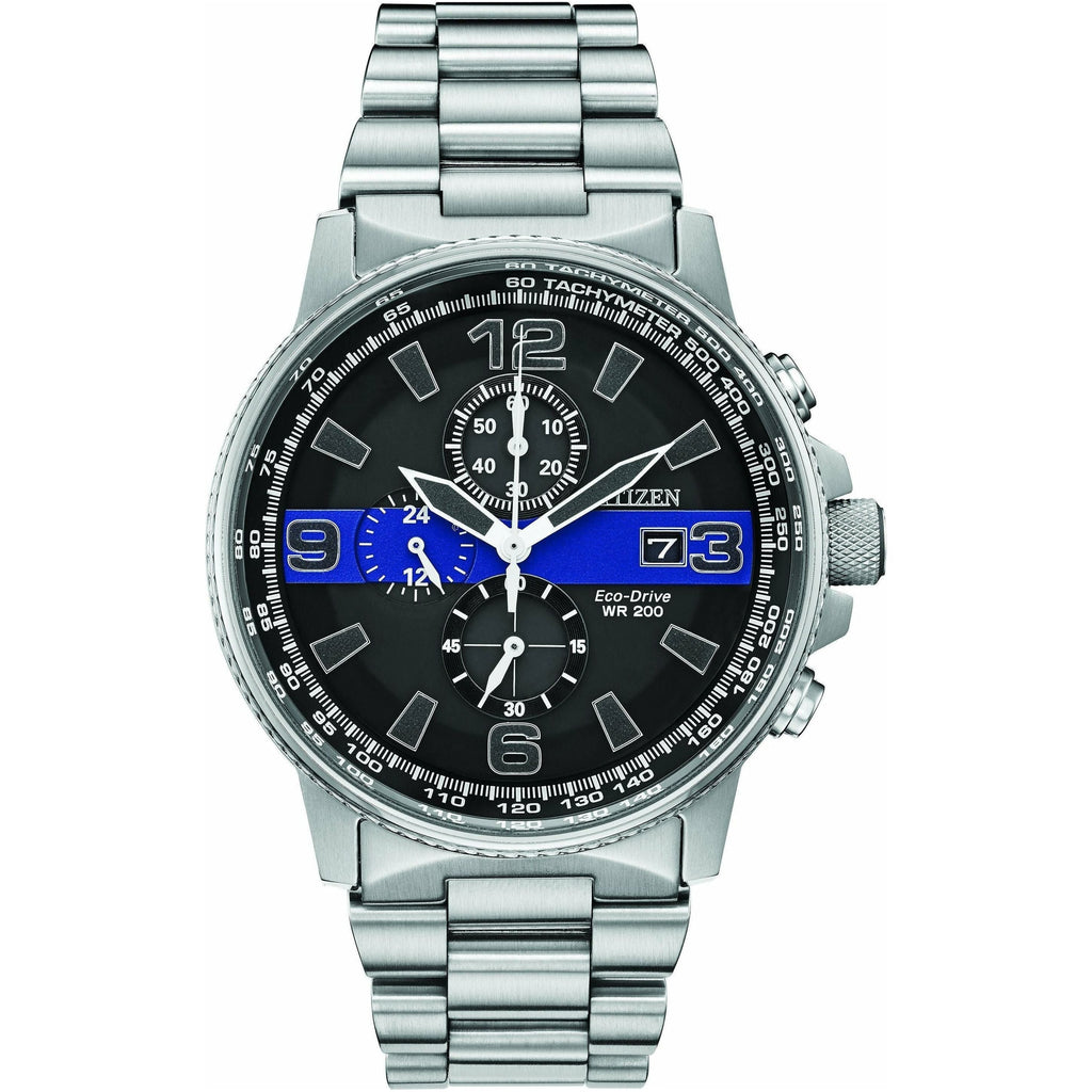 Citizen Men's Watch Chronograph 200M WR Eco Drive CA0291-SBA Sergeants Benevolent Association NYPD