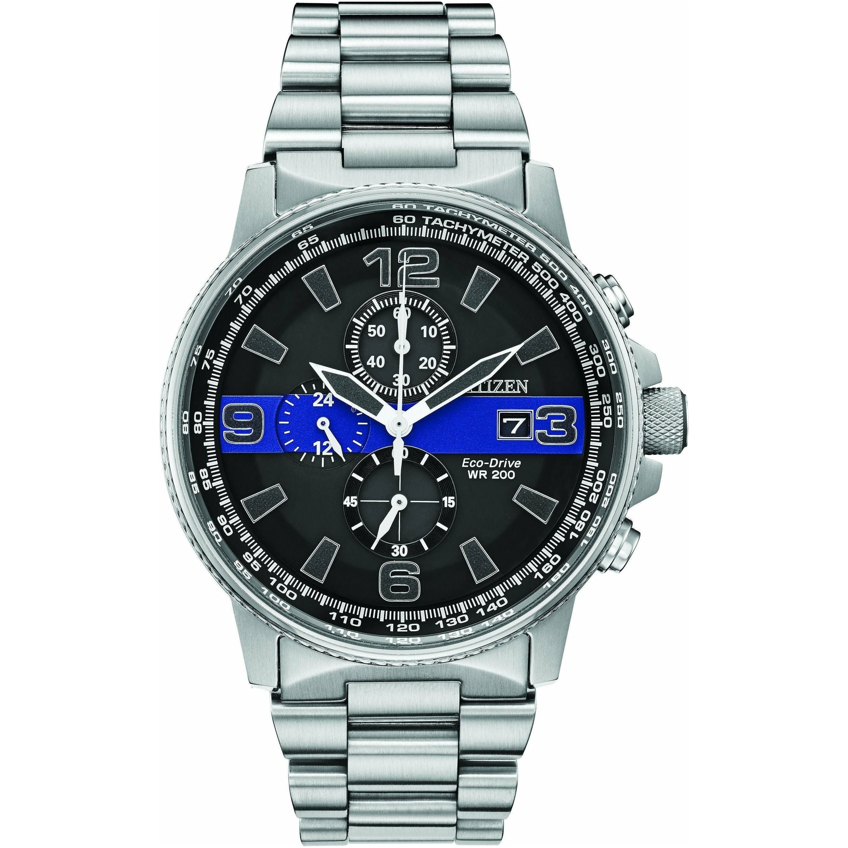 Citizen Men's Watch Chronograph 200M WR Eco Drive CA0291-SBA Sergeants Benevolent Association NYPD