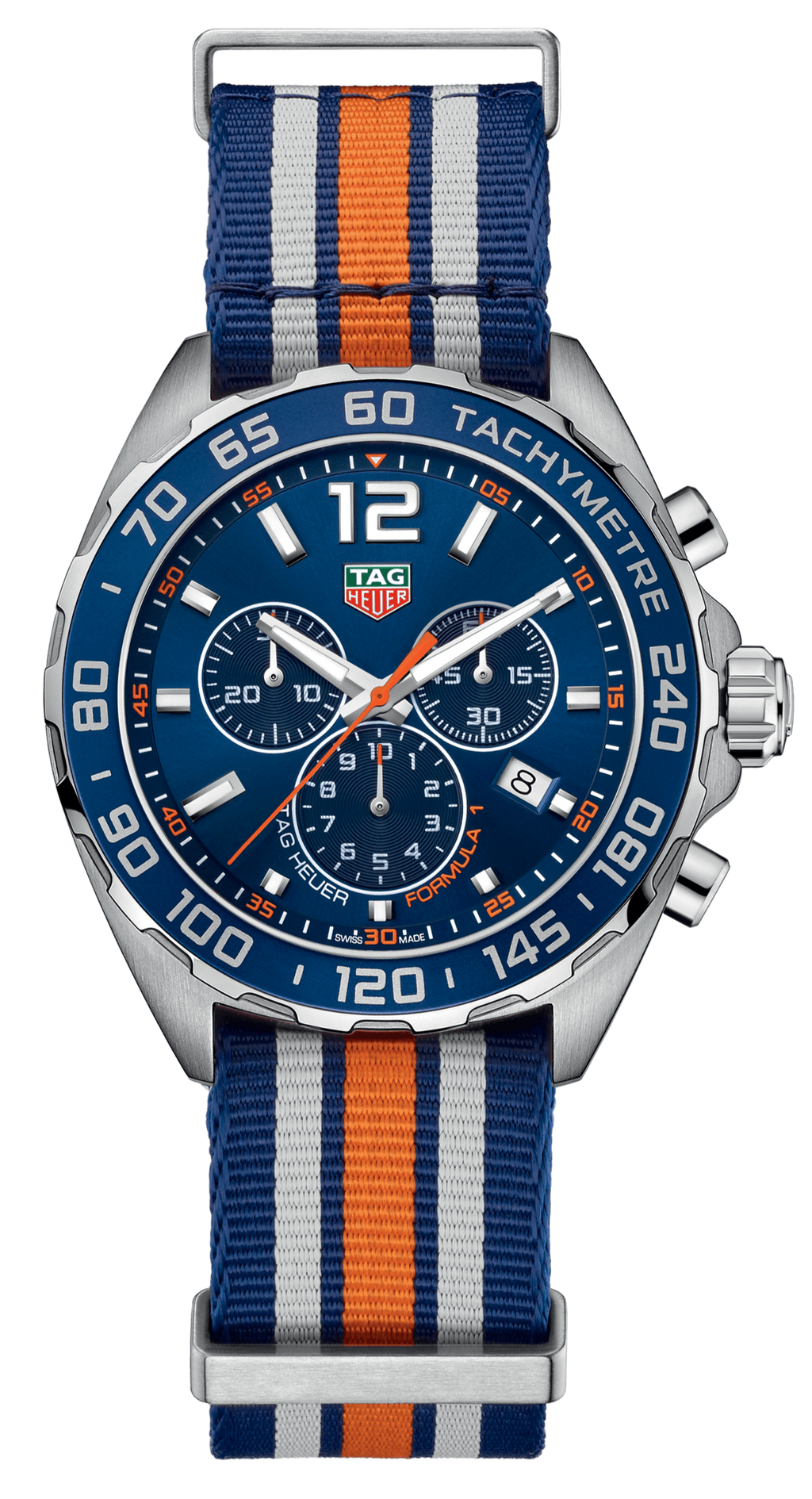 Tag Heuer Formula 1 Chronograph 43mm Blue Dial NATO Strap Watch for Men - CAZ1014.FC8196
