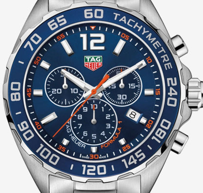 Tag Heuer Formula 1 Chronograph Blue Dial Silver Steel Strap Watch for Men - CAZ1014.BA0842