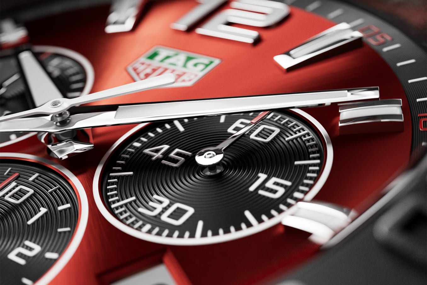 Tag Heuer Formula 1 Chronograph Red Dial Red Rubber Strap Watch for Men - CAZ101AN.FT8055