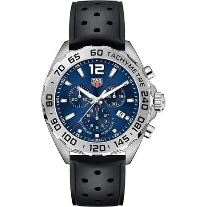 Tag Heuer Formula 1 Chronograph Blue Dial Black Rubber Strap Watch for Men - CAZ101K.FT8024