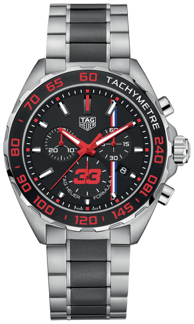 Tag Heuer Formula 1 Max Verstappen Limited Edition Grey Dial Two Tone Steel Strap Watch for Gents - CAZ101U.BA0843
