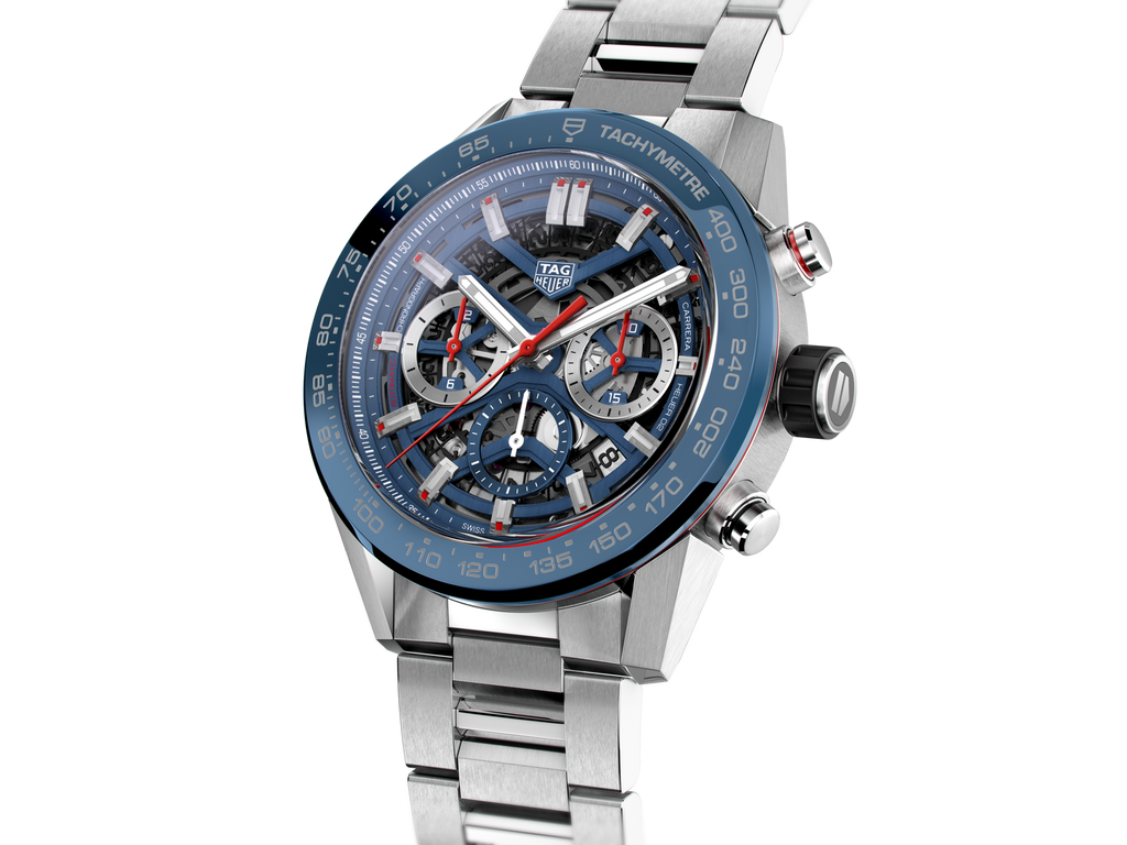 Tag Heuer Carrera Chronograph Blue Dial Silver Steel Strap Watch for Men - CBG2A11.BA0654