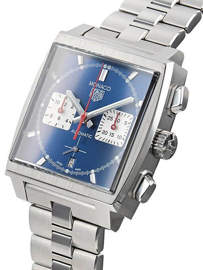 Tag Heuer Monaco Automatic Chronograph Blue Dial Silver Steel Strap Watch for Men - CBL2111.BA0644
