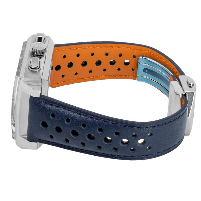 Tag Heuer Monaco Gulf Automatic Chronograph Blue Dial Blue Leather Strap Watch for Men - CBL2115.FC6494