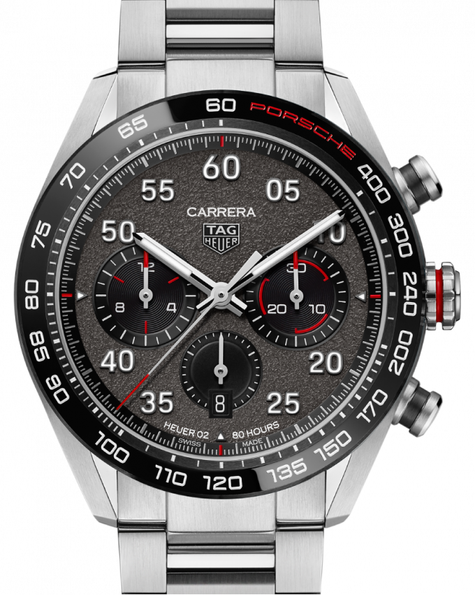 Tag Heuer Carrera Porsche Chronograph Grey Dial Silver Steel Strap Watch for Men - CBN2A1F.BA0643