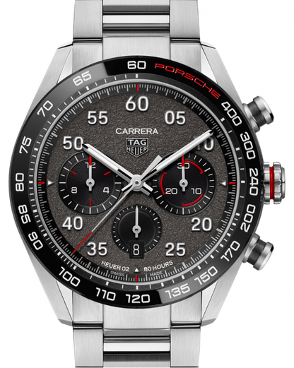 Tag Heuer Carrera Porsche Chronograph Grey Dial Silver Steel Strap Watch for Men - CBN2A1F.BA0643