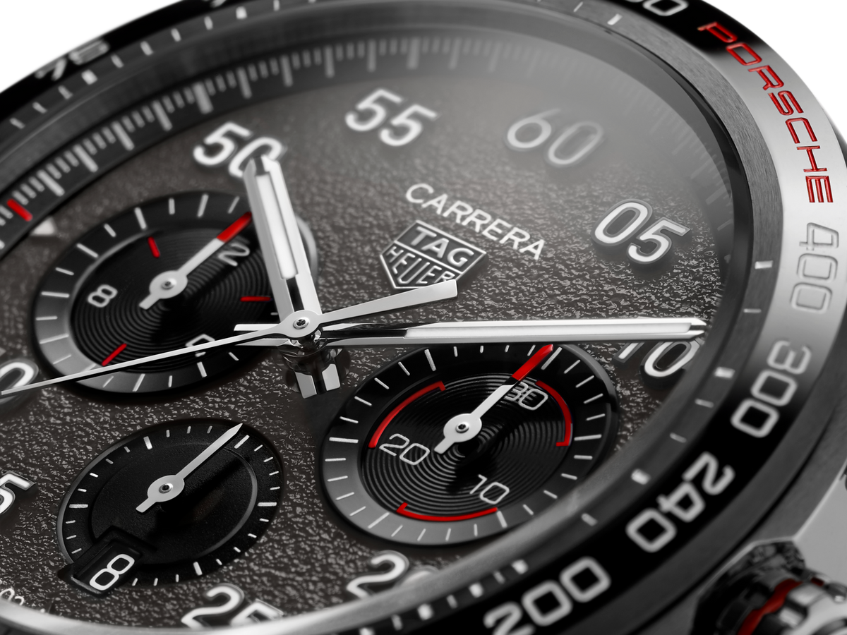 Tag Heuer Carrera Porsche Chronograph Special Edition Black Dial Black Leather Strap Watch for Men - CBN2A1F.FC6492
