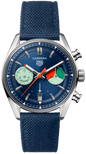 Tag Heuer Carrera Skipper Automatic Chronograph Blue Dial Blue Nylon Strap Watch for Men - CBS2213.FN6002