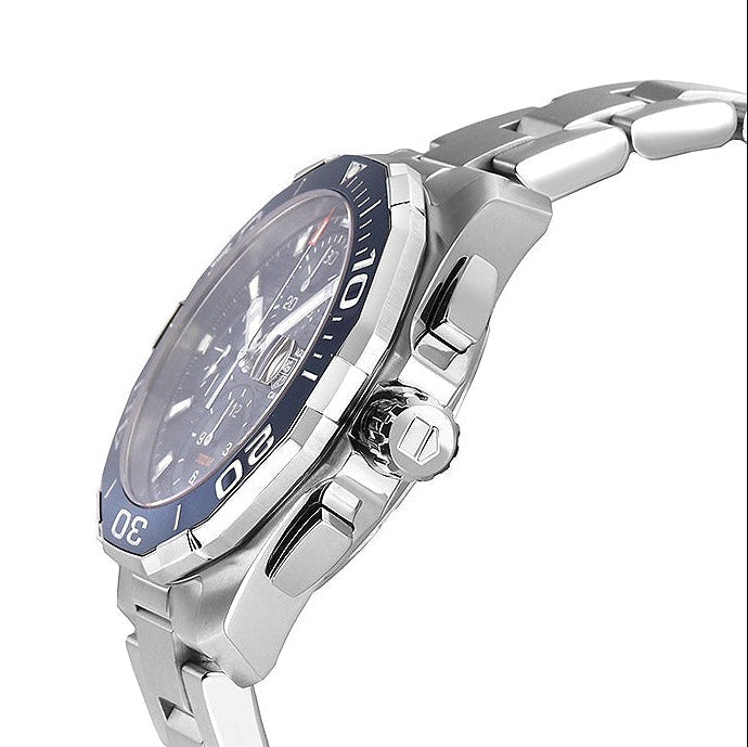 Tag Heuer Aquaracer Calibre 16 43mm Blue Dial Silver Steel Strap Watch for Men - CAY211B.BA0927