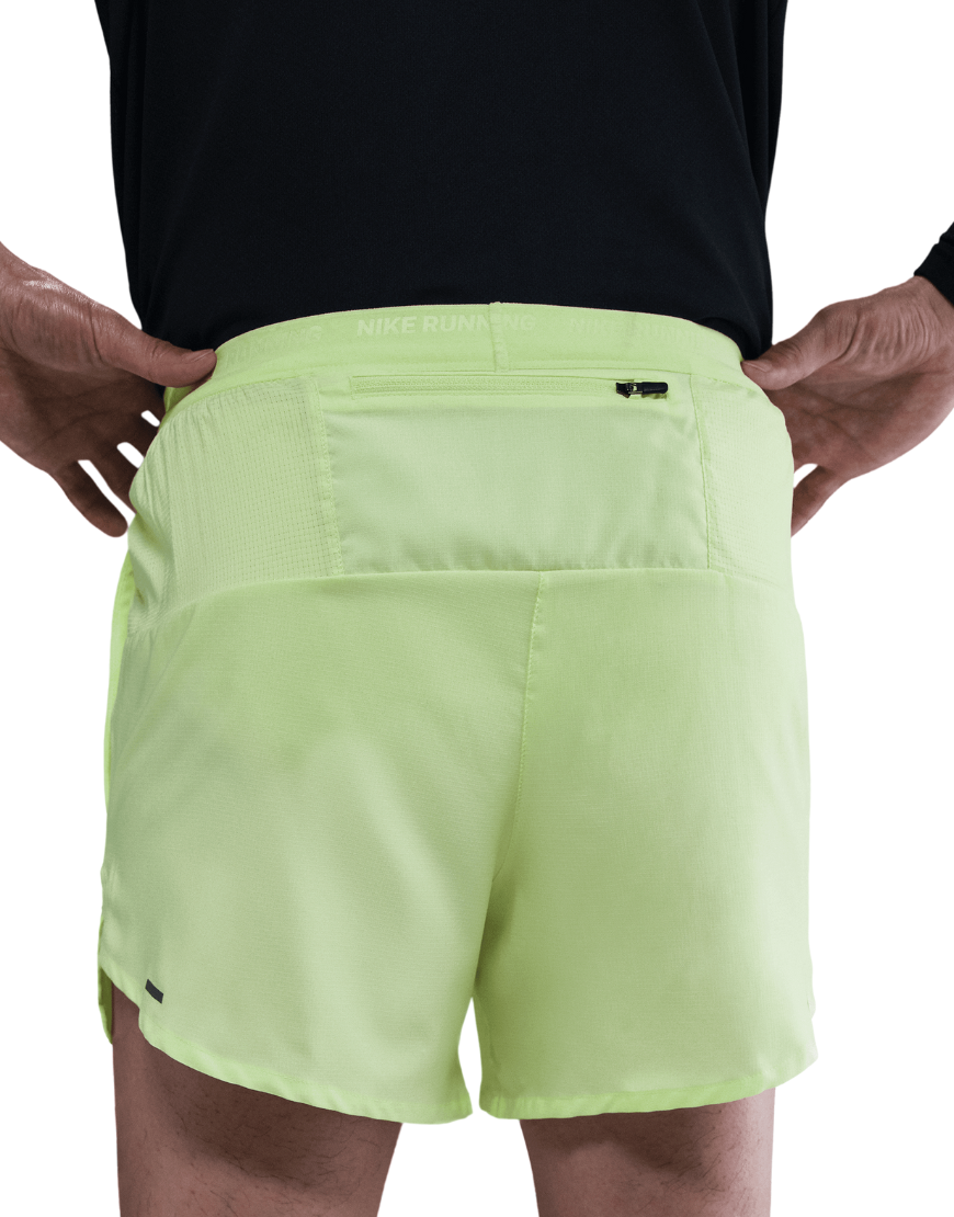 Men's Dri-FIT Stride 5" Brief-Lined Running Shorts :Barely Volt | Reflective Silver