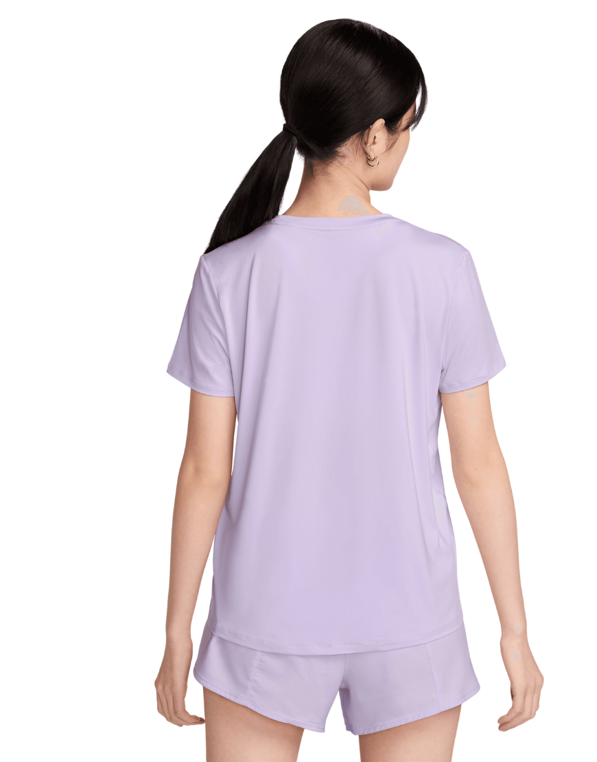 Women's One Swoosh Dri-FIT Short-Sleeve Running Top :Lilac Bloom | White