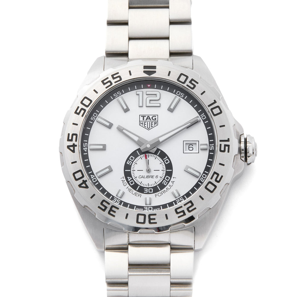 Tag Heuer Formula 1  Calibre 6 Automatic White Dial Silver Steel Strap Watch for Men - WAZ2013.BA0842