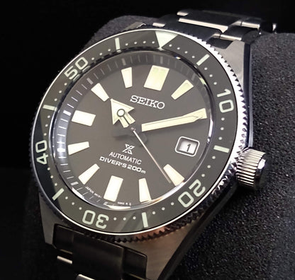 Seiko Prospex Automatic Diver Black Dial Silver Steel Strap Watch For Men - SPB051J1