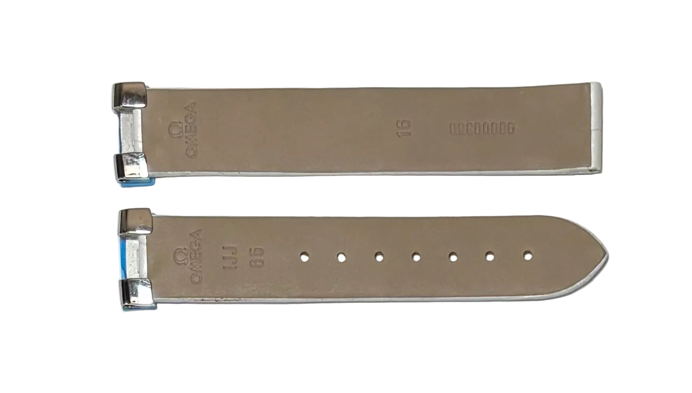 Omega De Ville 16mm Ladymatic White Leather Strap 98000356