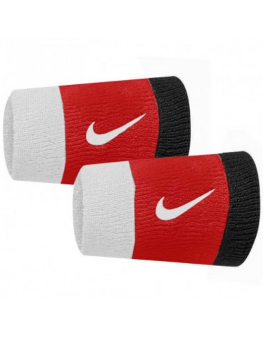 Swoosh Doublewide Wristbands 2 Pk :Red