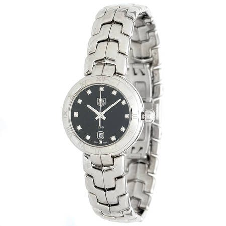 Tag Heuer Link Quartz Diamonds Black Dial Silver Steel Strap Watch for Women - WAT1410.BA0954