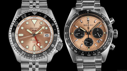 Seiko 5 Sports GMT Thong Sia Limited Edition Brown Dial Silver Steel Strap Watch for Men - SSK043K1