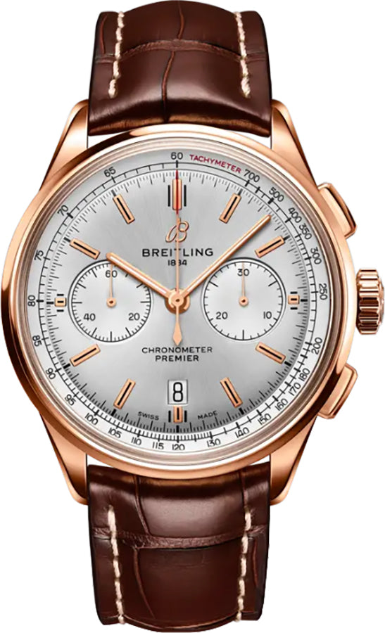 Breitling Premier B01 Chronograph 42 18k Rose Gold Men's Watch RB0118371G1P2