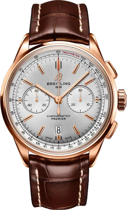 Breitling Premier B01 Chronograph 42 18k Rose Gold Men's Watch RB0118371G1P2