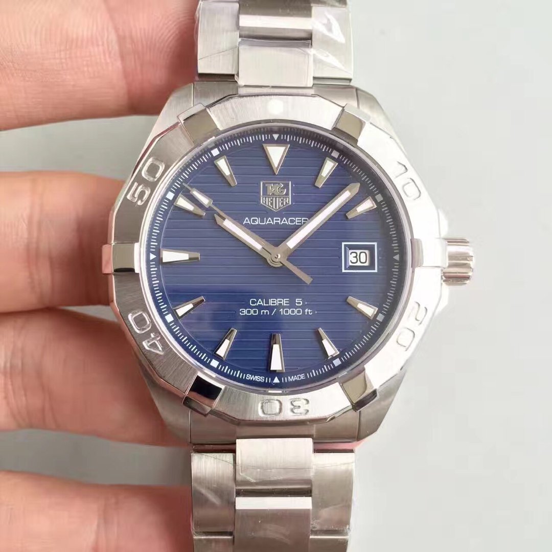 Tag Heuer Aquaracer Automatic Blue Dial Silver Steel Strap Watch for Men - WAY2112.BA0928
