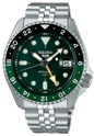 Seiko 5 Sports SKX GMT Automatic Green Dial Silver Steel Strap Watch For Men - SSK035K1