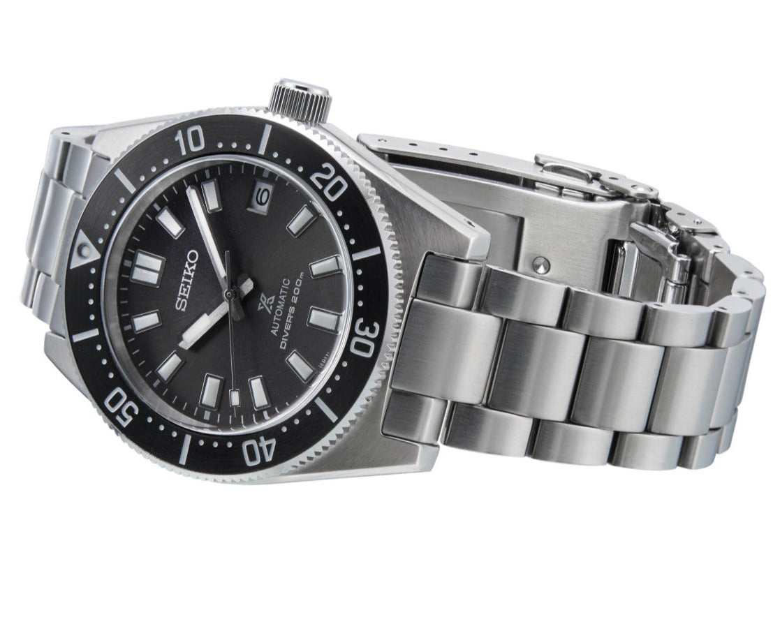 Seiko Prospex 1965 Modern Re Interpretation Automatic Black Dial Silver Steel Strap Watch For Men - SPB143J1