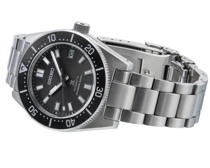 Seiko Prospex 1965 Modern Re Interpretation Automatic Black Dial Silver Steel Strap Watch For Men - SPB143J1